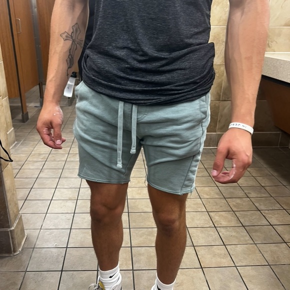 COTTON ON MEN JOGGER SHORT GREEN TERRY FLEECE EASY BODYBUILDER BODYBUILDING JOCK - Picture 15 of 16